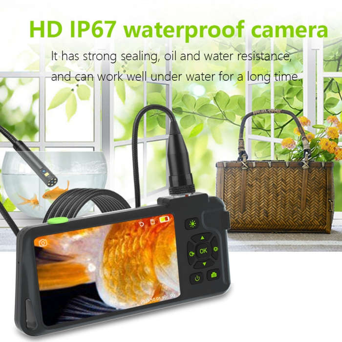 T22 4.5 inch IPS Color Screen 8mm Single Camera Hard Cable Industrial Endoscope, Length:3.5m(Blac...