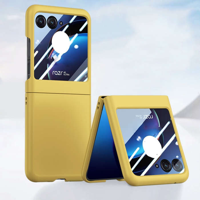 For Motorola Razr 40 Ultra Integrated PC Skin Feel Shockproof Phone Case(Lemon Yellow)