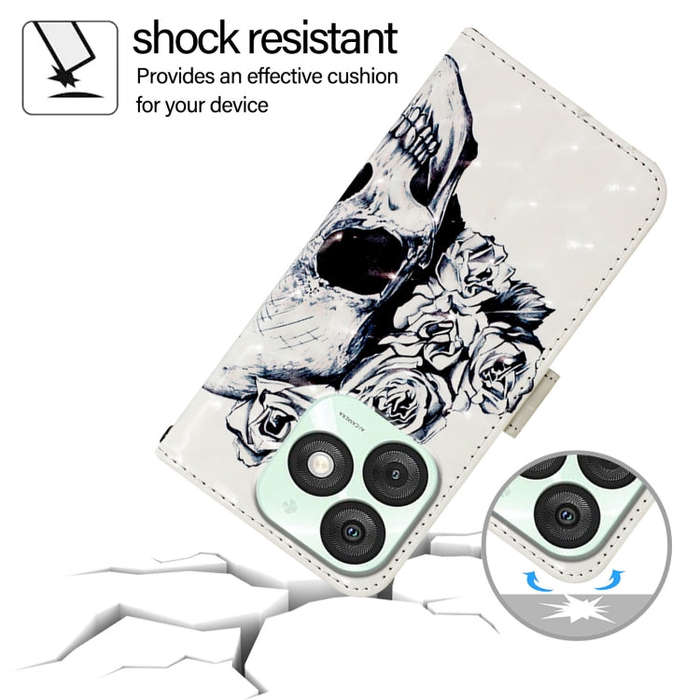 For Itel A50 3D Painting Horizontal Flip Leather Phone Case(Skull)