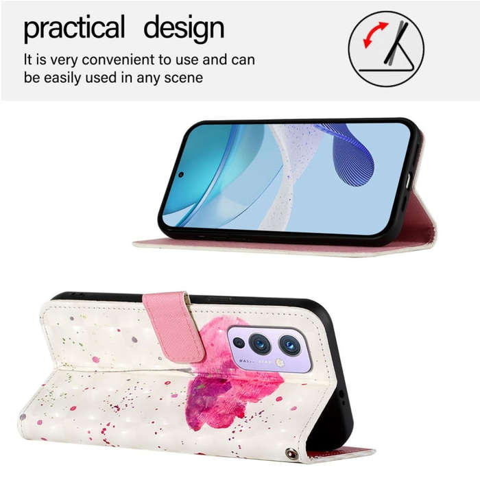 For OnePlus 9 3D Painting Horizontal Flip Leather Phone Case(Flower)