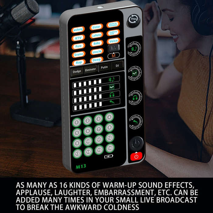 M13 Phone Live Broadcast Voice Changer Bluetooth Sound Card(Black)
