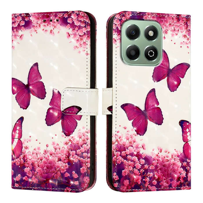 For Honor X6b 3D Painting Horizontal Flip Leather Phone Case(Rose Butterfly)