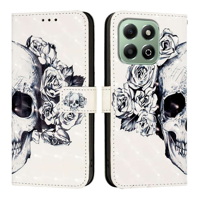 For Honor X6b 3D Painting Horizontal Flip Leather Phone Case(Skull)