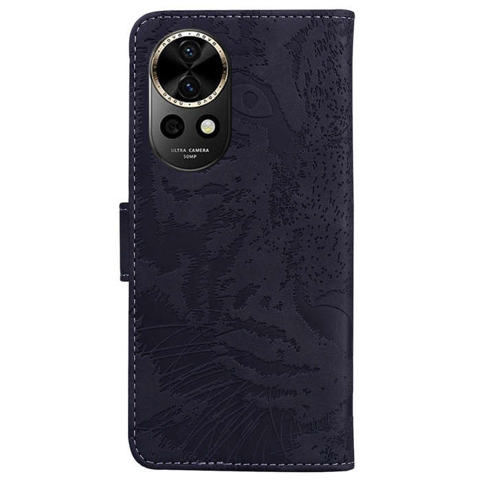 For Huawei nova 12 Tiger Embossing Pattern Flip Leather Phone Case(Black)