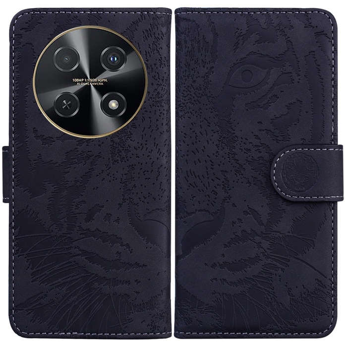 For Huawei nova 12i Tiger Embossing Pattern Flip Leather Phone Case(Black)