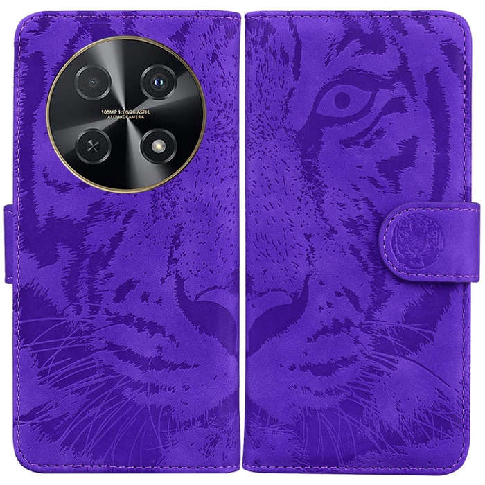 For Huawei nova 12i Tiger Embossing Pattern Flip Leather Phone Case(Purple)