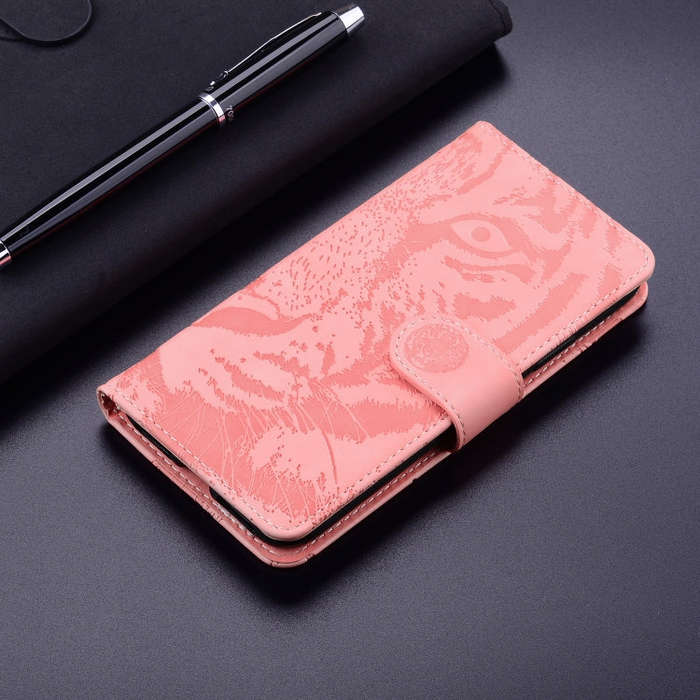 For Huawei nova 12i Tiger Embossing Pattern Flip Leather Phone Case(Pink)