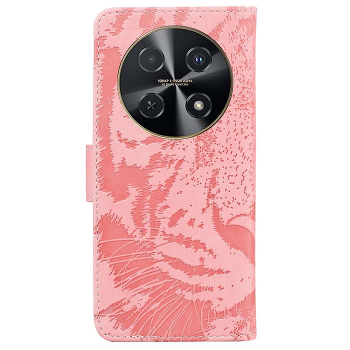 For Huawei nova 12i Tiger Embossing Pattern Flip Leather Phone Case(Pink)