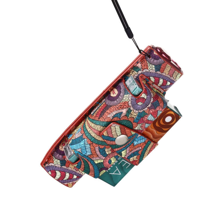 For IQOS ILUMA i ONE Electronic Cigarette Cashew Flower Portable PU Storage Bag(Red)