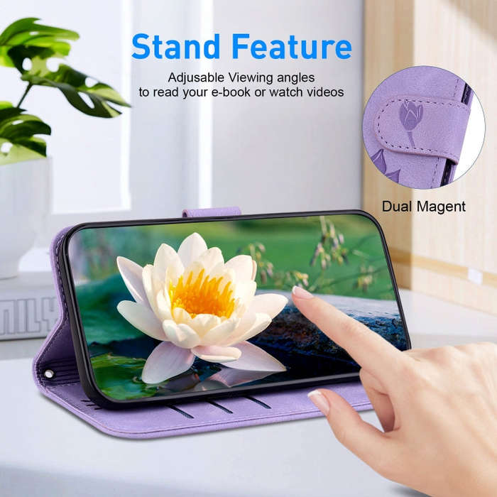 For Huawei nova 12 Lotus Embossed Leather Phone Case(Purple)