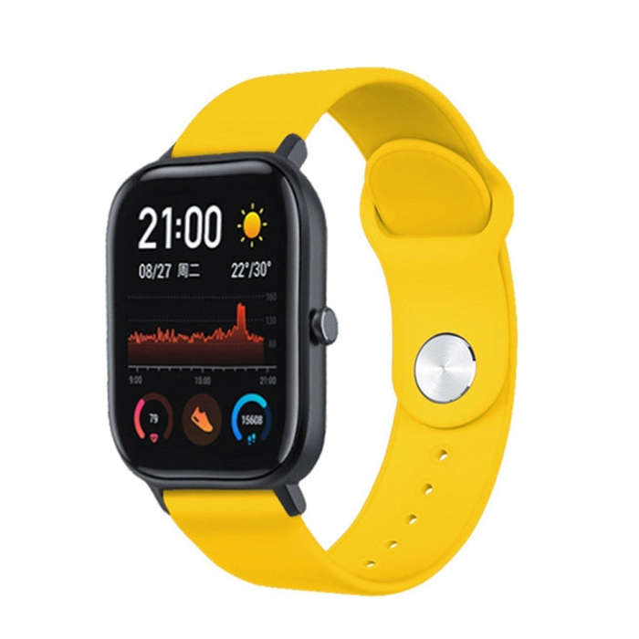 22mm For Huami Amazfit GTS Silicone Watch Band(Yellow)