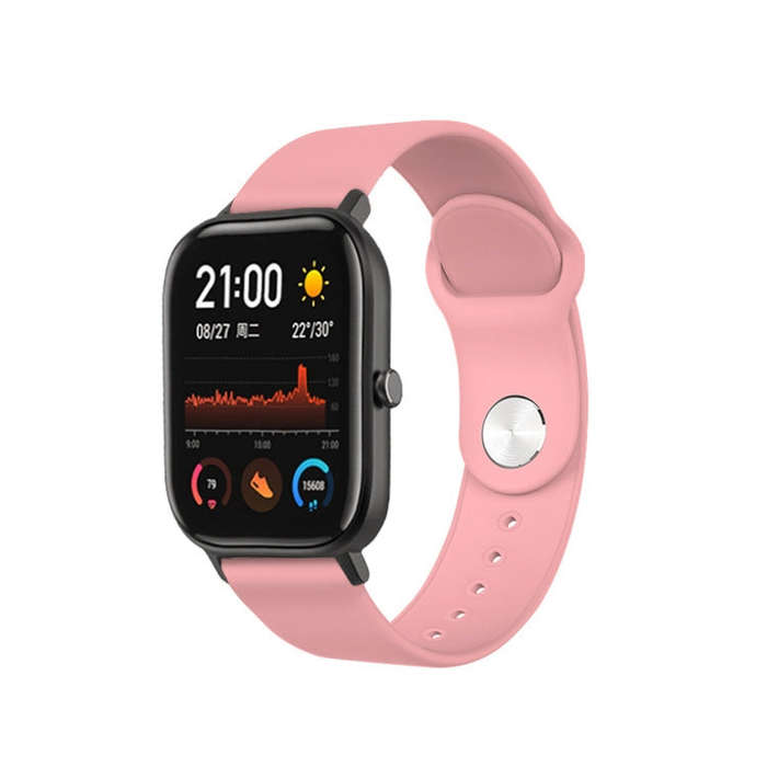 22mm For Huami Amazfit GTS Silicone Watch Band(Girly Pink)