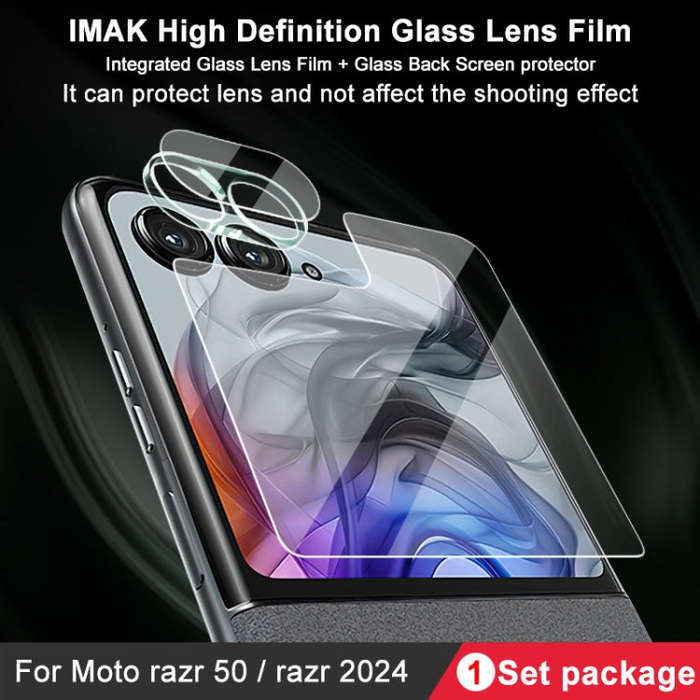 For Motorola Razr 50 1 Sets imak Integrated Lens Film + Glass Rear Screen Sticker