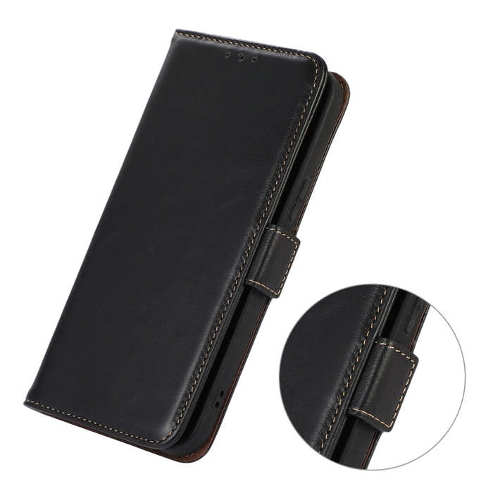 For Sony Xperia 1 VI Magnetic Crazy Horse Texture Genuine Leather RFID Phone Case(Black)