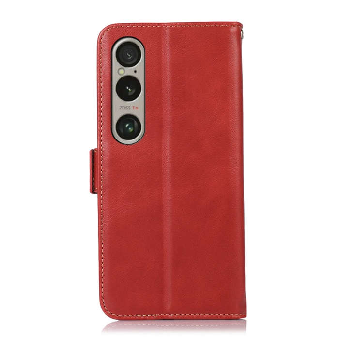 For Sony Xperia 1 VI Magnetic Crazy Horse Texture Genuine Leather RFID Phone Case(Red)