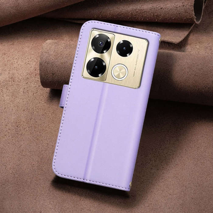 For Infinix Note 40 Pro 5G / 4G Square Texture Leather Phone Case(Purple)