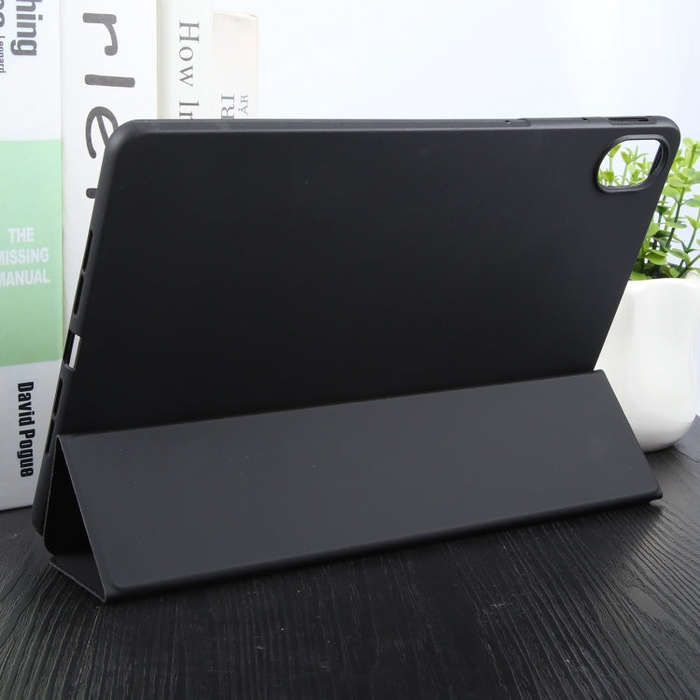 For Huawei MatePad 11.5 S GEBEI 3-folding Holder Shockproof Flip Leather Tablet Case(Black)