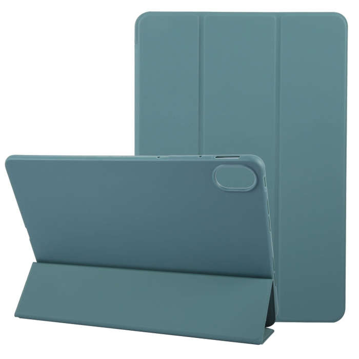 For Huawei MatePad 11.5 S GEBEI 3-folding Holder Shockproof Flip Leather Tablet Case(Dark Green)