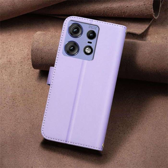 For Motorola Edge 50 Pro 5G Square Texture Leather Phone Case(Purple)