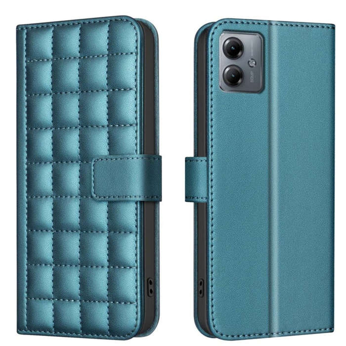 For Motorola Moto G14 4G / G54 5G EU Version Square Texture Leather Phone Case(Green)
