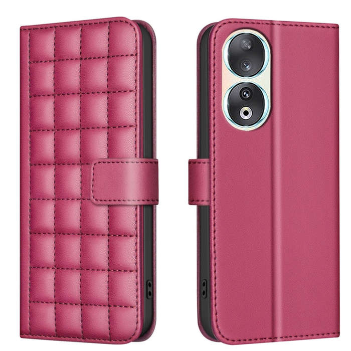 For Honor 90 5G Square Texture Leather Phone Case(Red)