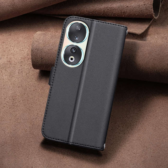 For Honor 90 5G Square Texture Leather Phone Case(Black)