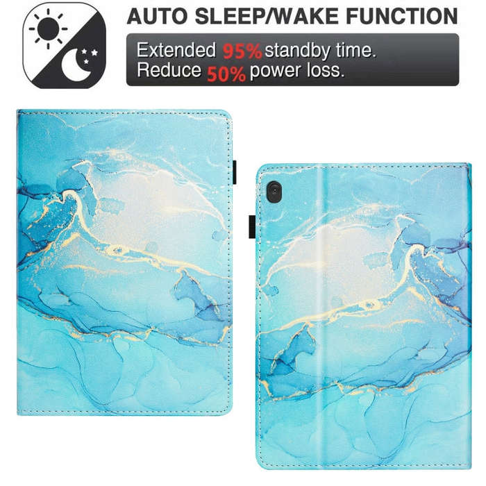 For Lenovo Tab M10 X605 / X505 Marble Litchi Leather Smart Tablet Case(Green)