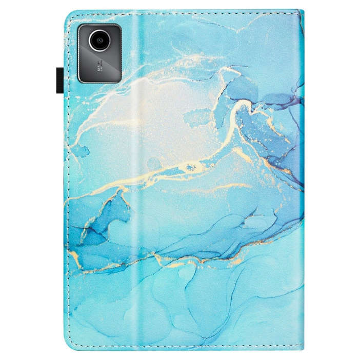 For Lenovo Tab M11/ Xiaoxin Pad 11 2024 Marble Litchi Leather Smart Tablet Case(Green)