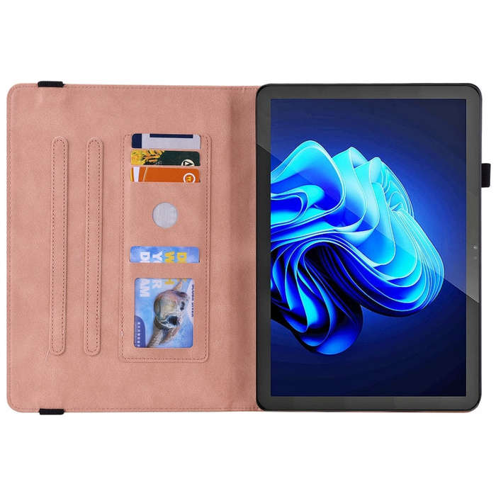 For itel Pad One 10.1 Butterfly Flower Embossed Leather Tablet Case(Rose Gold)