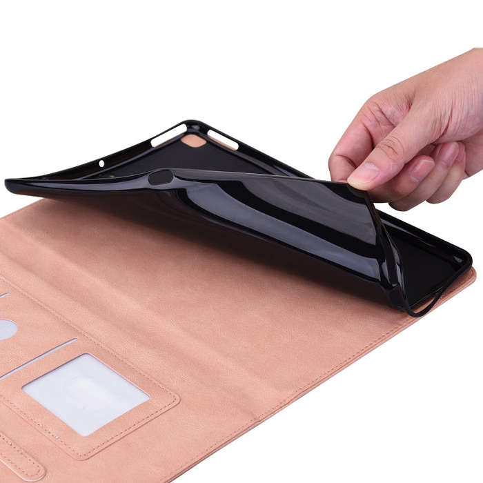 For itel Pad One 10.1 Butterfly Flower Embossed Leather Tablet Case(Rose Gold)