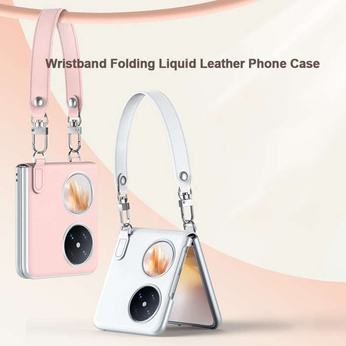For Huawei P50 Pocket / Pocket S SULADA Skin Feel Liquid Leather Phone Case with Strap(Purple)