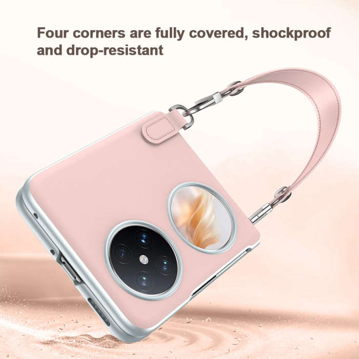 For Huawei P50 Pocket / Pocket S SULADA Skin Feel Liquid Leather Phone Case with Strap(Purple)