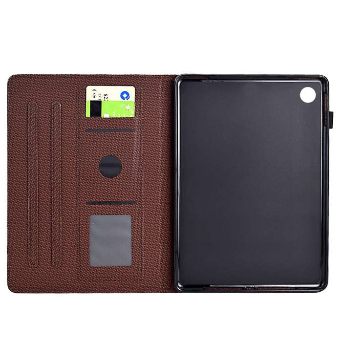 For Lenovo Tab M10 Gen 3 Solid Color Fiber Texture Smart Tablet Leather Case(Brown)