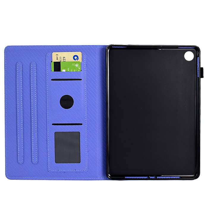 For Lenovo Tab M10 Gen 3 Solid Color Fiber Texture Smart Tablet Leather Case(Purple)