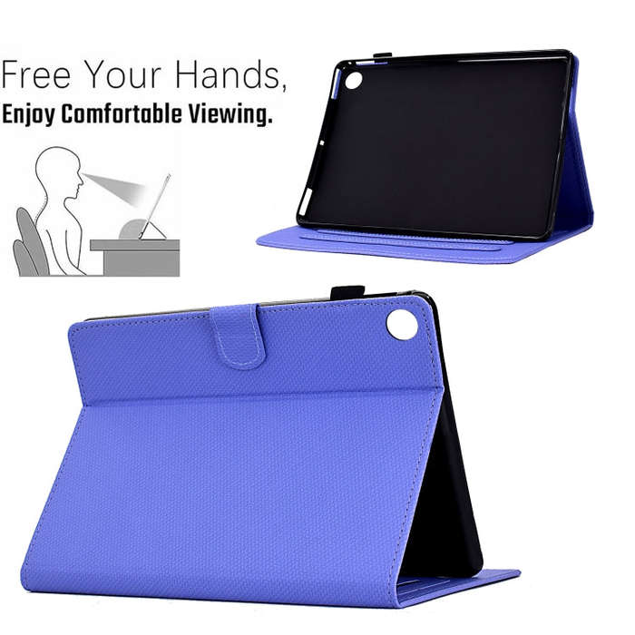 For Lenovo Tab M10 Gen 3 Solid Color Fiber Texture Smart Tablet Leather Case(Purple)