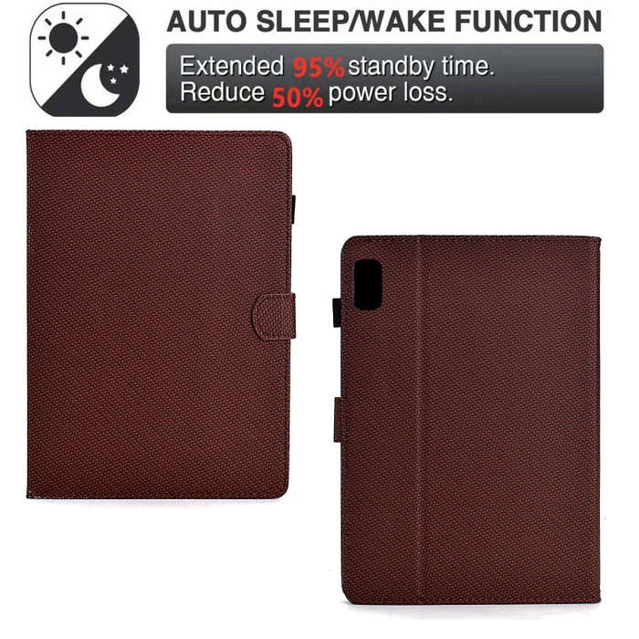 For Lenovo Tab P11 Gen 2 Solid Color Fiber Texture Smart Tablet Leather Case(Brown)