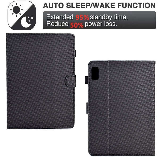For Lenovo Tab P11 Gen 2 Solid Color Fiber Texture Smart Tablet Leather Case(Black)