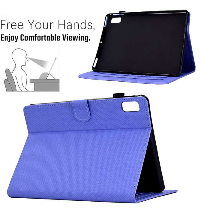 For Lenovo Tab P11 Gen 2 Solid Color Fiber Texture Smart Tablet Leather Case(Purple)