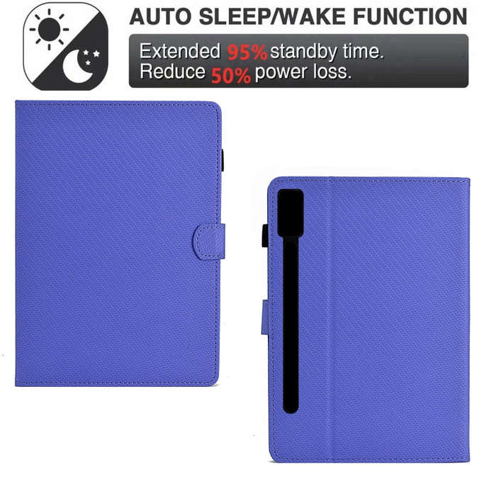 For Lenovo Tab P12 Solid Color Fiber Texture Smart Tablet Leather Case(Purple)