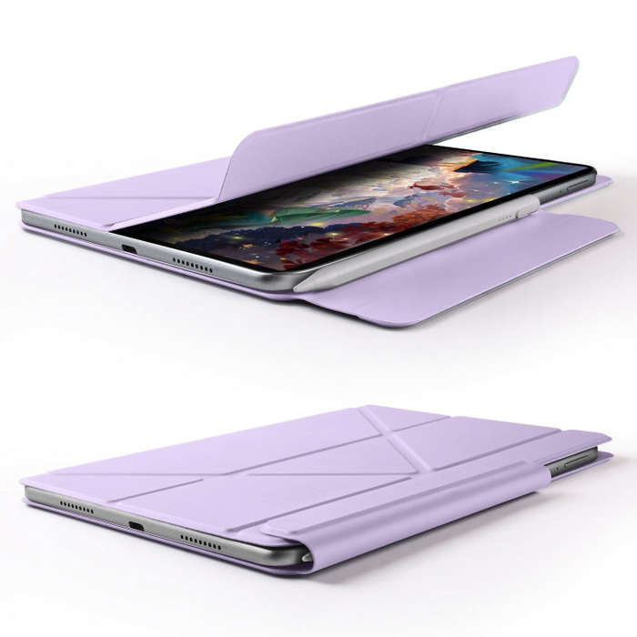 For Huawei MatePad Air 11.5 2023 Fixed Buckle Magnetic Deformation Leather Tablet Case(Purple)