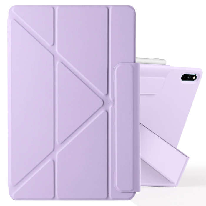 For Huawei MatePad 11 2021 Fixed Buckle Magnetic Deformation Leather Tablet Case(Purple)