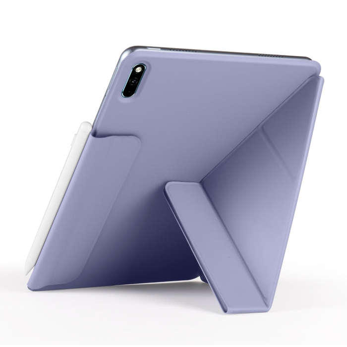 For Huawei MatePad 11 2021 Fixed Buckle Magnetic Deformation Leather Tablet Case(Lavender Purple)