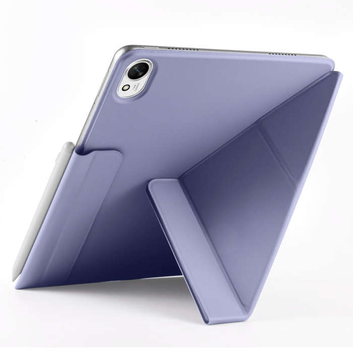 For Huawei MatePad Air 12 2024 Fixed Buckle Magnetic Deformation Leather Tablet Case(Lavender Pur...