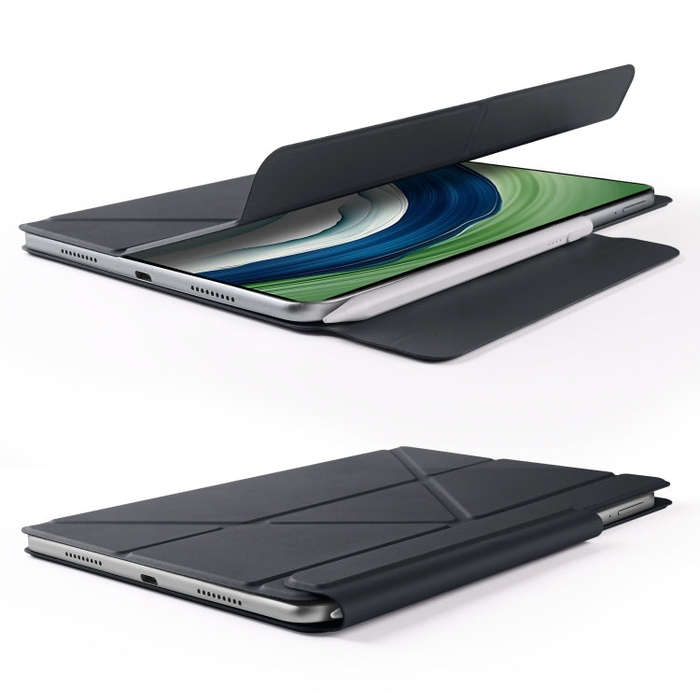 For Huawei MatePad Pro 12.2 2024 Fixed Buckle Magnetic Deformation Leather Tablet Case(Black)