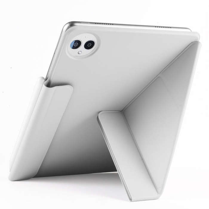 For Huawei MatePad Pro 12.2 2024 Fixed Buckle Magnetic Deformation Leather Tablet Case(Grey)