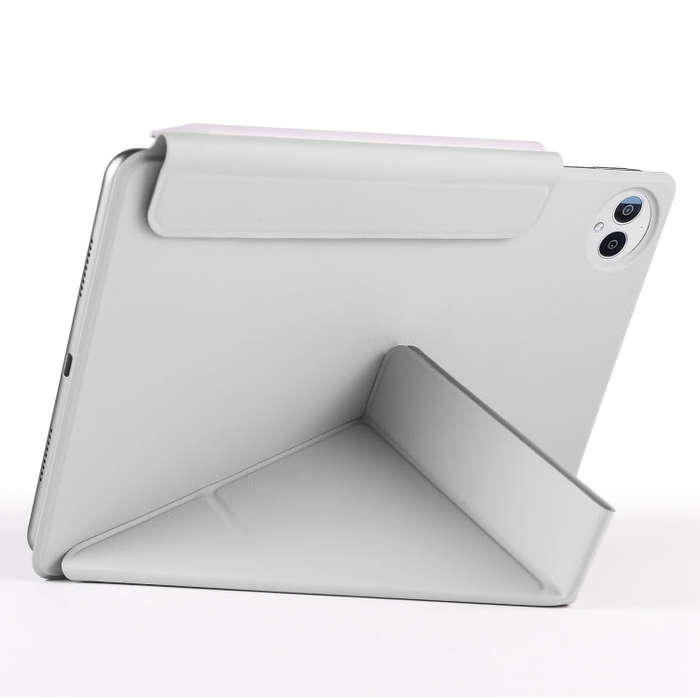 For Huawei MatePad Pro 12.2 2024 Fixed Buckle Magnetic Deformation Leather Tablet Case(Grey)