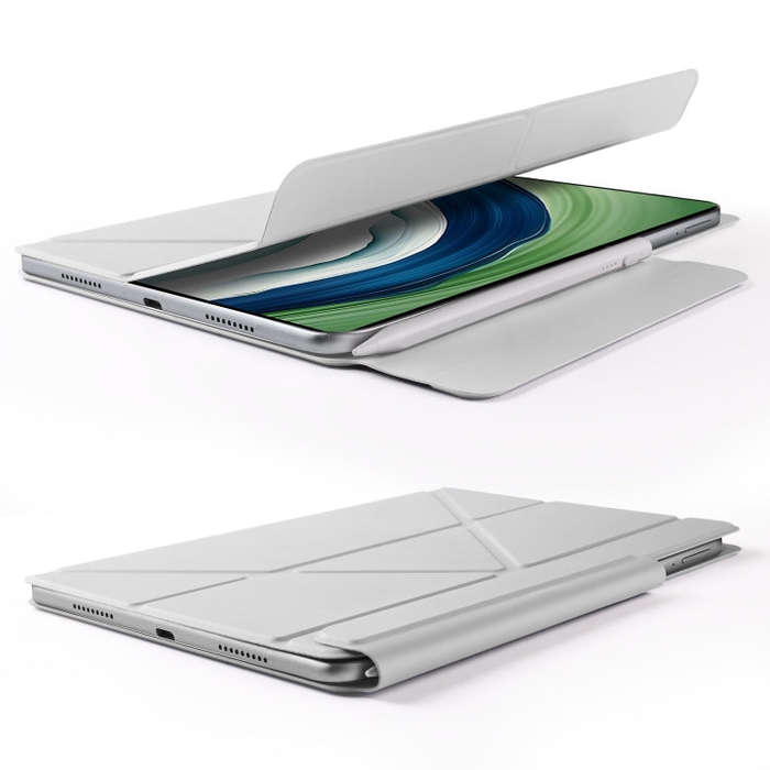 For Huawei MatePad Pro 12.2 2024 Fixed Buckle Magnetic Deformation Leather Tablet Case(Grey)