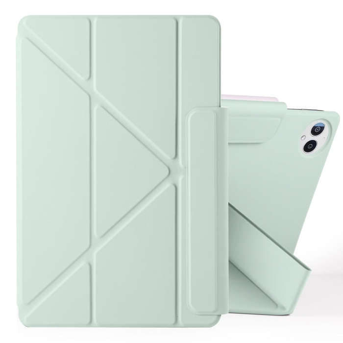 For Huawei MatePad Pro 12.2 2024 Fixed Buckle Magnetic Deformation Leather Tablet Case(Baby Green)