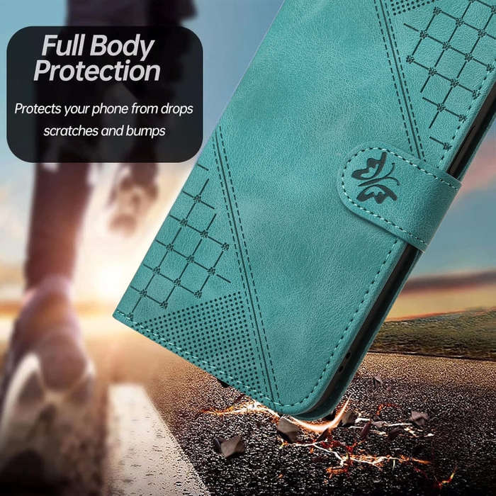For Motorola Moto G84 5G Grid Butterfly Embossed Pattern Leather Phone Case with Lanyard(Light Blue)