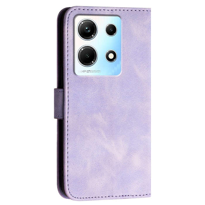 For Infinix Note 30 4G Grid Butterfly Embossed Pattern Leather Phone Case with Lanyard(Light Purple)